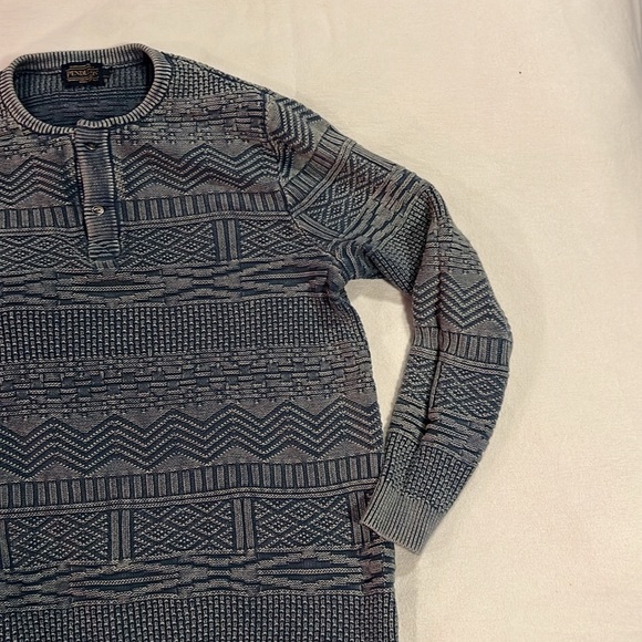 Gently Used Pendleton Blue Henley Sweater - Size Large - Picture 4 of 6